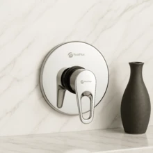 Mezcladora monomando para regadera de baño diseño redondo cromado acero inoxidable duradero estilo moderno fácil instalación