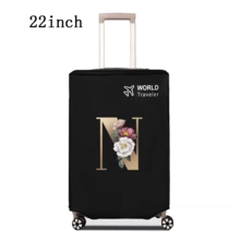 1 件行李箱罩无弹性无纺布行李箱保护套行李防尘罩适用于 20-30 英寸拉杆箱防刮行李箱保护套玫瑰金首字母图案旅行配件返校必备品