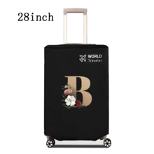 1 件行李箱罩无弹性无纺布行李箱保护套行李防尘罩适用于 20-30 英寸拉杆箱防刮行李箱保护套玫瑰金首字母图案旅行配件返校必备品
