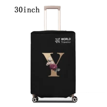 1 件行李箱罩无弹性无纺布行李箱保护套行李防尘罩适用于 20-30 英寸拉杆箱防刮行李箱保护套玫瑰金首字母图案旅行配件返校必备品