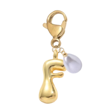 Bubble Buchstaben süßes Buchstaben Halsketten Anhänger A-Z, Glücklicher Kristall Anhänger mit tropfenförmiger Perle, glänzender Legierung Taschenanhänger / Rucksackanhänger / Schlüsselanhänger / Schlüsselring / Auto Anhänger / Geldbörse Accessoire, stilvoller vielseitiger Schmuckgeschenk für Frauen, Mädchen, Teenager, perfekt für den täglichen Gebrauch, Taschendekoration, Schule, Arbeit, Reisen, Geburtstag, Valentinstag, Weihnachten, Neujahrgeschenkidee