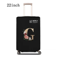 1 件行李箱罩无弹性无纺布行李箱保护套行李防尘罩适用于 20-30 英寸拉杆箱防刮行李箱保护套玫瑰金首字母图案旅行配件返校必备品