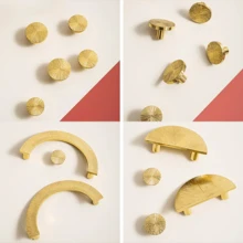 1pc Handcrafted Vintage Brass Hammered Finish Cabinet Drawer Pull Handle, Suitable For Hotel, Restaurant, Home Decor, Bookcase, Kitchen Cabinet, Storage Cabinet, Bathroom, Kids Room Drawer - Gold - View 6