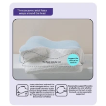 Butterfly Pillow Slow Recovery Memory Cotton Neck - Màu Xám nhạt - Xem 8