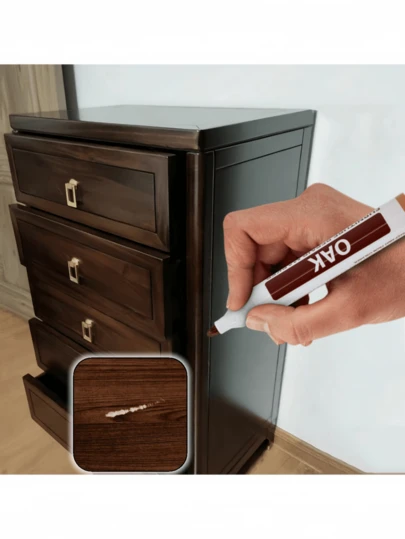 1 pieza Marrón/Nogal, Bolígrafo para retocar muebles de madera, Bolígrafo para reparar arañazos, abolladuras, grietas y agujeros en mesas de madera, tanto en modelos nuevos como viejos, se envían al azar