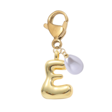 Bubble Buchstaben süßes Buchstaben Halsketten Anhänger A-Z, Glücklicher Kristall Anhänger mit tropfenförmiger Perle, glänzender Legierung Taschenanhänger / Rucksackanhänger / Schlüsselanhänger / Schlüsselring / Auto Anhänger / Geldbörse Accessoire, stilvoller vielseitiger Schmuckgeschenk für Frauen, Mädchen, Teenager, perfekt für den täglichen Gebrauch, Taschendekoration, Schule, Arbeit, Reisen, Geburtstag, Valentinstag, Weihnachten, Neujahrgeschenkidee