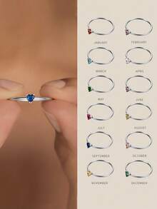 1 pieza Anillos de mujer con corazón delicado, anillo abierto de acero inoxidable diminuto con imitación de circonita, joyería de moda para damas, regalo de cumpleaños, regalos del Día de San Valentín