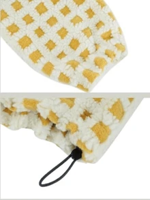 Sherpa Checkered Jacket For Women Plaid Zip Up Fleece Jacket With Pockets Winter Fall Fuzzy Cropped Coats - Yellow - View 6