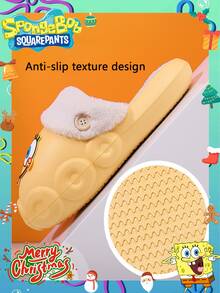 1 Pair Spongebob Slippers, Women's Autumn/Winter Indoor Home Anti-Shedding Slippers, Suitable For Home Wear, Couple Plush Slippers, Best For Party Atmosphere Decoration, Perfect Gift For Friends, Party Decoration, Home Decor, Graduation, Christmas, Valentine's Day Gift For Girlfriend,Shoe,Spring Summer Picks,Brides Maid Gifts,Room,Bedroom Decor,Beach,Travel,For Men,For Women,Vacation,Cute Stuff - Multicolor - View 5