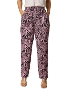 Tiger Print Animal Print Pocket Mesh Drawstring Holiday - Baby Pink - View 2