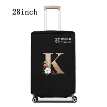 1 件行李箱罩无弹性无纺布行李箱保护套行李防尘罩适用于 20-30 英寸拉杆箱防刮行李箱保护套玫瑰金首字母图案旅行配件返校必备品