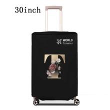 1 件行李箱罩无弹性无纺布行李箱保护套行李防尘罩适用于 20-30 英寸拉杆箱防刮行李箱保护套玫瑰金首字母图案旅行配件返校必备品