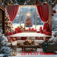 迷人的圣诞树和熊红袜子背景 - 非常适合节日照片拍摄、家居装饰和特殊场合、背景、独特的纹理、圣诞快乐照片展位背景 - 多功能派对和活动装饰室内外 - 涤纶，无需电力，非常适合圣诞装饰 - 白色 - 查看 14