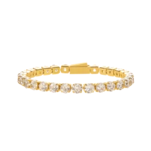 The Perfect Christmas Gift For Men And Women:1pc Hiphop Style Stainless Steel Tennis Chains Setting With 3A Cz Stones Bracelets For Men And Women As Birthday Gift And Dairly Wear