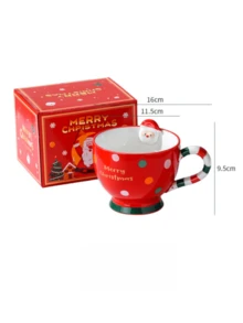1 个圣诞马克杯，卡通姜饼人圣诞老人马克杯，容量大，非常适合圣诞节使用，完美的圣诞礼物。 - 彩色 - 查看 3