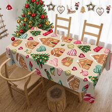1/20 pièces Nappe de Noël, sapin de Noël, maison, éléments de Noël et autres motifs imprimés, nappe de style rétro, décoration de table et cadeau parfait pour les amis, convient pour la maison et la cuisine pendant la saison de Noël, Joyeux Noël