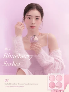 Bảng phấn má hồng lì 4 màu Dasique, lên màu chuẩn, lâu trôi, tạo hiệu ứng rạng rỡ tự nhiên, nhẹ nhàng và thoáng khí, công thức thuần chay, thương hiệu trang điểm thời trang, món đồ không thể thiếu cho mùa lễ hội Giáng sinh. - #08 Kem việt quất - Xem 7