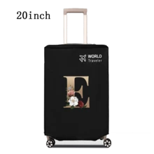 1 件行李箱罩无弹性无纺布行李箱保护套行李防尘罩适用于 20-30 英寸拉杆箱防刮行李箱保护套玫瑰金首字母图案旅行配件返校必备品