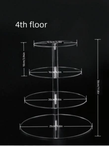 圆形亚克力蛋糕展示架，多层甜点食物架，适用于婚礼生日派对蛋糕架，蛋糕装饰，纸杯蛋糕架，蛋糕装饰，蛋糕托，婚礼装饰，婚礼派对用品，婚礼装饰，婚礼配件，婚礼蛋糕架，返校 - 無色 - 查看 10
