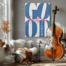 1pc Blue Is Good All The Time Inspirational Christian Wall Art Print Faith-Based Decor Black Biblical Scripture Art Modern Christian Decor, Framed Wall Art, Wrapped Canvas Poster Vintage Prints - Wrapped Framed Canvas, Vertical - 裱框畫布 - 查看 11