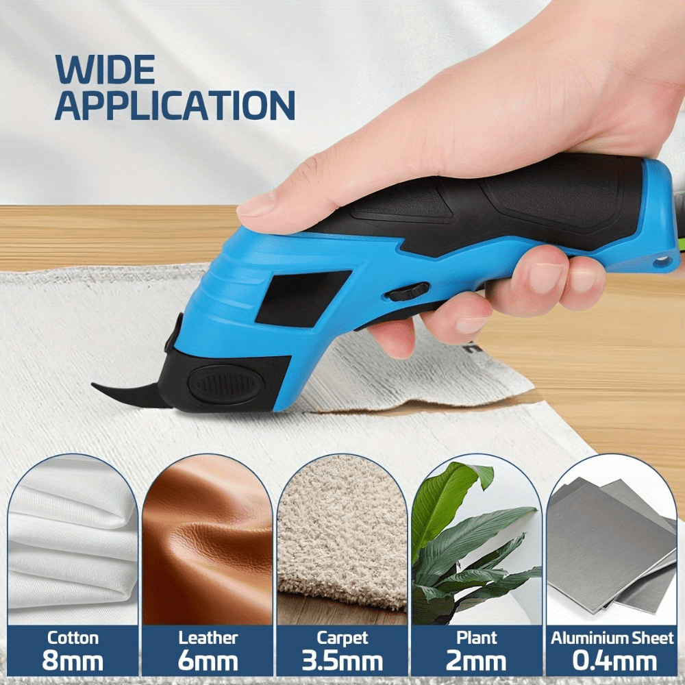 Electric Fabric Cutting Scissors - Effortless & Precise Cutting For Clothing, Cardboard, Carpet & Fabric - Multipurpose Handheld Electric Tool, Garment Repair, Compact Design, Ergonomic Handle, Blades, Ideal For Tailors, Seamstresses & Crafters