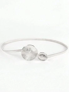 Un cinturón delgado retráctil de plata con doble anillo, cadena para la cintura, decoración de cinturón retráctil metálico minimalista y elegante, cinturón de cordón de aleación multifuncional para vestidos y suéteres. Verano, escuela, otoño, Halloween - Plateado - Ver 6