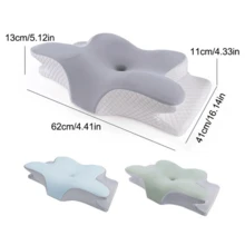 Butterfly Pillow Slow Recovery Memory Cotton Neck - Màu Xám nhạt - Xem 11