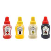 8个迷你酱料瓶，迷你番茄酱瓶，调味挤压瓶，塑料便携容器，适用于午餐盒、野餐、盛装食用油、酱油、蜂蜜、沙拉酱、香料、厨房用具 - 彩色 - 查看 9
