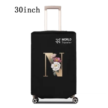 1 件行李箱罩无弹性无纺布行李箱保护套行李防尘罩适用于 20-30 英寸拉杆箱防刮行李箱保护套玫瑰金首字母图案旅行配件返校必备品