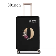 1 件行李箱罩无弹性无纺布行李箱保护套行李防尘罩适用于 20-30 英寸拉杆箱防刮行李箱保护套玫瑰金首字母图案旅行配件返校必备品