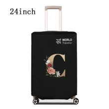 1 件行李箱罩无弹性无纺布行李箱保护套行李防尘罩适用于 20-30 英寸拉杆箱防刮行李箱保护套玫瑰金首字母图案旅行配件返校必备品