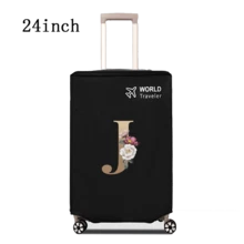 1 件行李箱罩无弹性无纺布行李箱保护套行李防尘罩适用于 20-30 英寸拉杆箱防刮行李箱保护套玫瑰金首字母图案旅行配件返校必备品