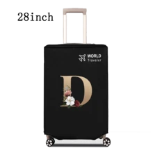 1 件行李箱罩无弹性无纺布行李箱保护套行李防尘罩适用于 20-30 英寸拉杆箱防刮行李箱保护套玫瑰金首字母图案旅行配件返校必备品