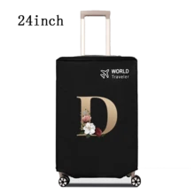 1 件行李箱罩无弹性无纺布行李箱保护套行李防尘罩适用于 20-30 英寸拉杆箱防刮行李箱保护套玫瑰金首字母图案旅行配件返校必备品