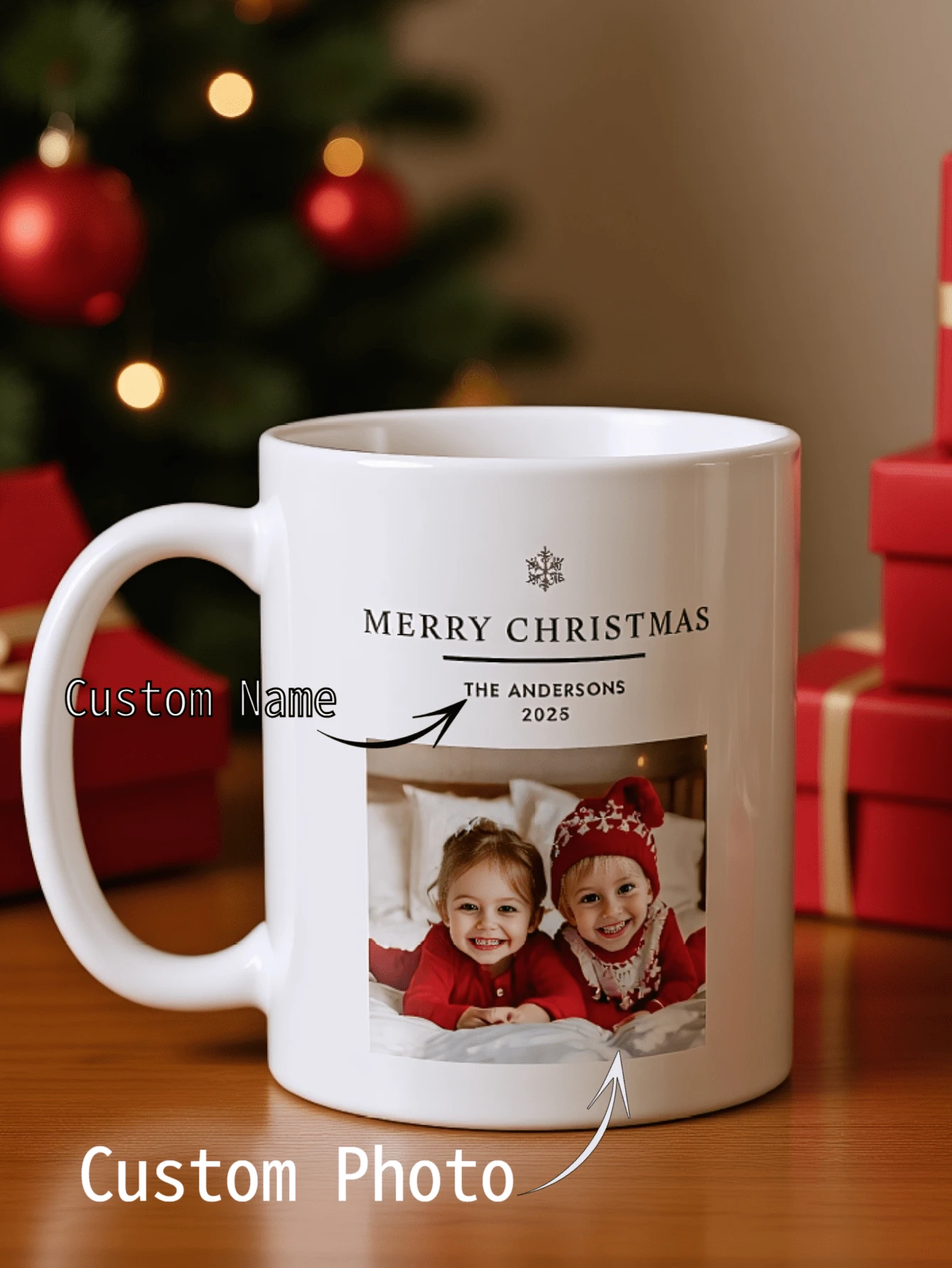 1 pieza Taza personalizada con foto, Taza de café personalizada con foto, Taza de aniversario personalizada con foto, Regalos de inauguración de la casa, Regalos de Navidad, Regalo de San Valentín, Regalo de aniversario, Regalo de graduación, Regalo del Día de la Madre, Regalo del Día del Padre, Regalo ideal para papá/mamá/abuela/abuelo, Regalo único para esposa/esposo, Regalo perfecto para novio/novia, Regalo personalizado para él/ella - Navidad 1 - Ver 1