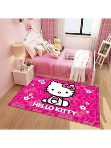 1 pièce Tapis de bain super absorbant et à séchage rapide avec motif Sanrio Hello chat et Mélodie, tapis de salle de bain doux et mignon, tapis de baignoire et d'évier avec motif chat chat, tapis de sol antidérapant et doux pour la décoration de la chambre, Noël, cuisine