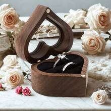 1pc Customized Valentine's Day Wooden Ring Box With Transparent Acrylic Cover, Can Be Used As Earring Box, Double Slot Ring Holder, Velvet Lining, Multiple Colors, Designs And Styles Available, Personalized Engagement Ring Box, Elegant Bridal Gift, Perfect For Storage And Display, Ideal For Proposals, Engagements, Weddings, Anniversaries, Valentine's Day, Mother's Day - Multicolor - View 17