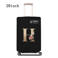 1 件行李箱罩无弹性无纺布行李箱保护套行李防尘罩适用于 20-30 英寸拉杆箱防刮行李箱保护套玫瑰金首字母图案旅行配件返校必备品