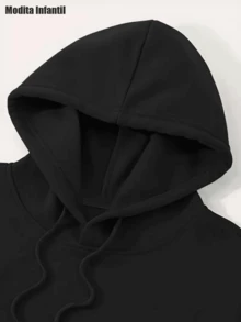 KID003|Sudadera con capucha Otoño/Invierno 2025|Sudadera estampada elegante para edades de 4 a 15 años|Enviado desde México|Temporada de regreso a clases|Halloween|Para uso diario y regreso a clasesSudadera negra con el felicitoso texto "FELIZ Día del AMIGO", perfecta para celebrar el Día del Amigo con estilo y comodidad - Negro - Ver 5