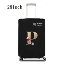 1 件行李箱罩无弹性无纺布行李箱保护套行李防尘罩适用于 20-30 英寸拉杆箱防刮行李箱保护套玫瑰金首字母图案旅行配件返校必备品