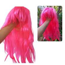 Long Wig Costume Party Cosplay Halloween Carnival - Màu Hồng Tươi - Xem 2