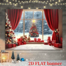 迷人的圣诞树和熊红袜子背景 - 非常适合节日照片拍摄、家居装饰和特殊场合、背景、独特的纹理、圣诞快乐照片展位背景 - 多功能派对和活动装饰室内外 - 涤纶，无需电力，非常适合圣诞装饰 - 白色 - 查看 3