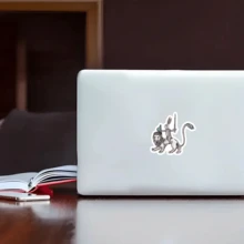 Lustiger mittelalterlicher Ritter-Hase, der auf einem Löwen reitet, Vinyl Aufkleber - verspieltes Fantasy-Design mit Schwert & Schild, Vinyl für Handyhüllen, Laptops, Koffer, Schutzhelme, Trinkgläser - einzigartiges Geschenk