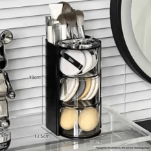 Caixa de Armazenamento de Cosméticos para Bancada do Banheiro, Pincel de Maquiagem, Esponja de Pó, Suporte para Armazenamento de Esponjas de Maquiagem, Organizador de Penteadeira, Ferramenta Mágica, Porta-Canetas, Porta-Pincéis