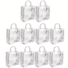 Reusable PVC Plastic Gift Bags, 10 Pack - Clear - View 2