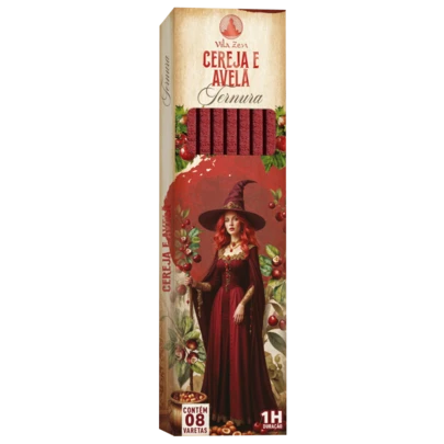 Incenso Linha Mística 0% Carvão Cereja e Avelã  C/ 8 Varetas