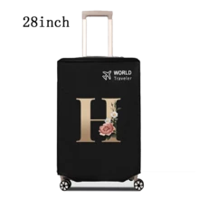 1 件行李箱罩无弹性无纺布行李箱保护套行李防尘罩适用于 20-30 英寸拉杆箱防刮行李箱保护套玫瑰金首字母图案旅行配件返校必备品