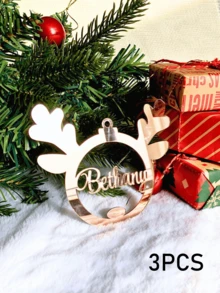 1/3/5 peças Presente de Natal, Decoração de Natal, Enfeites de Natal Personalizados, Decoração de Árvore de Natal Personalizada, Decoração em Madeira/Acrílico, Nomes Cortados a Laser, Bola de Natal, Etiquetas para Presente, Seu Logotipo Multifuncional, Ornamental Requintado, Elegante, Bonito, Vintage Personalizado, Presente Ideal e Único para Ele e Ela Aniversários Dia dos Namorados Dia das Mães Aniversários, Dia dos Pais - Multicolorido - Ver 21