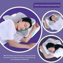 Butterfly Pillow Slow Recovery Memory Cotton Neck - Màu Xám nhạt - Xem 2