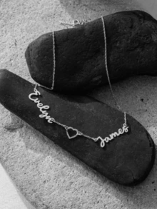 1pc Personalized Couple's Necklace With 2 Names, 18K Gold Plated Stainless Steel Customized Nameplate Necklace, Gift For Friends, Lovers, Holidays, Birthdays - Multicolor 1 - View 9